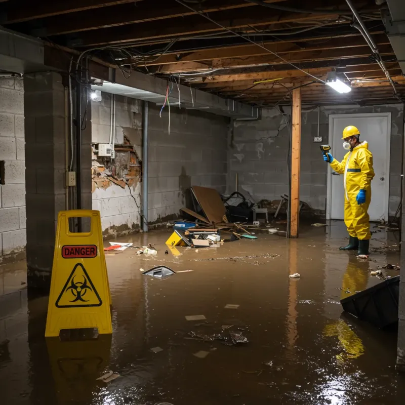 Flooded Basement Electrical Hazard in Hoke County, NC Property
