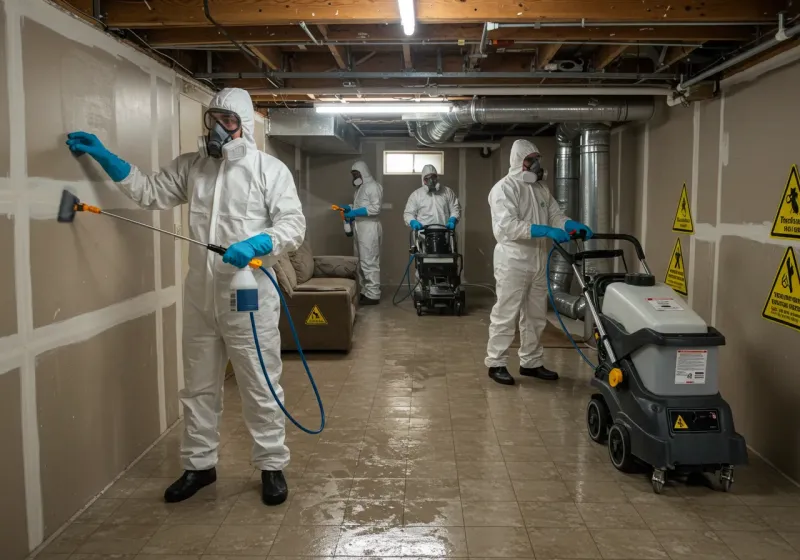 Basement Moisture Removal and Structural Drying process in Hoke County, NC